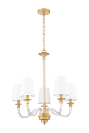 Katerina 5 Light 24" Chandelier in Rubbed Brass
