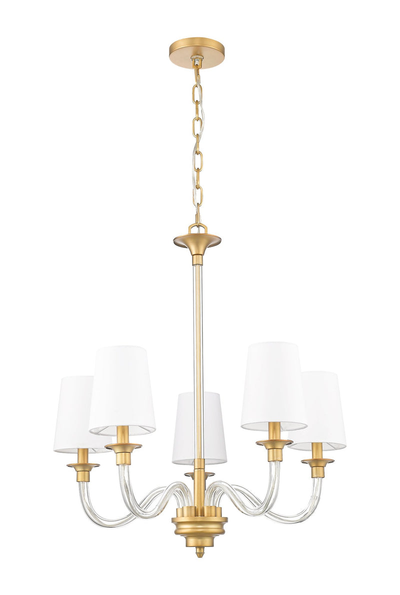 Katerina 5 Light 24" Chandelier in Rubbed Brass