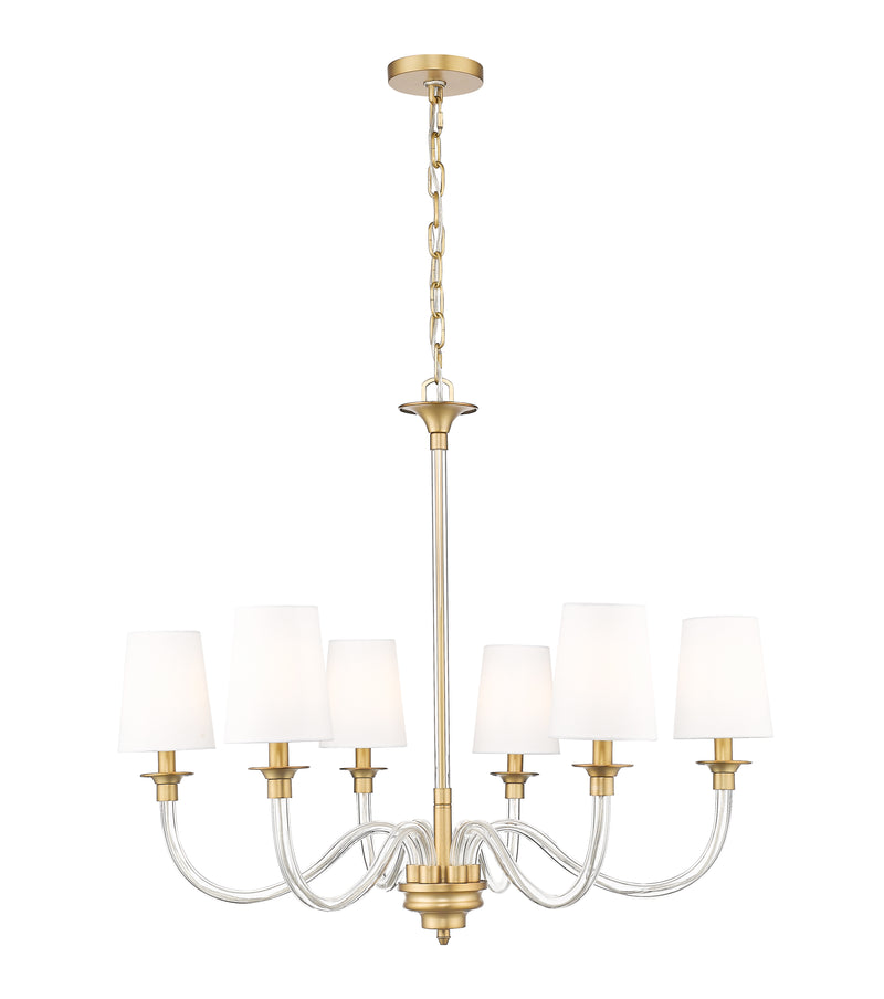 Katerina 6 Light 32" Chandelier in Rubbed Brass