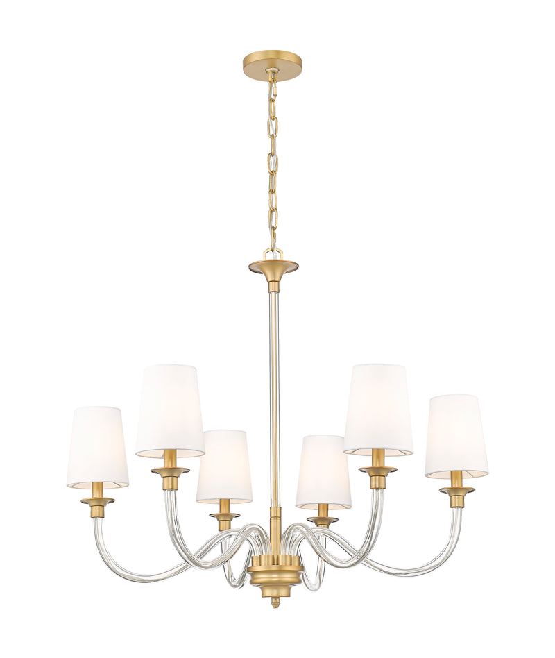 Katerina 6 Light 32" Chandelier in Rubbed Brass