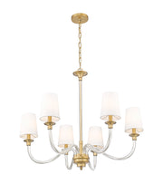 Katerina 6 Light 32" Chandelier in Rubbed Brass