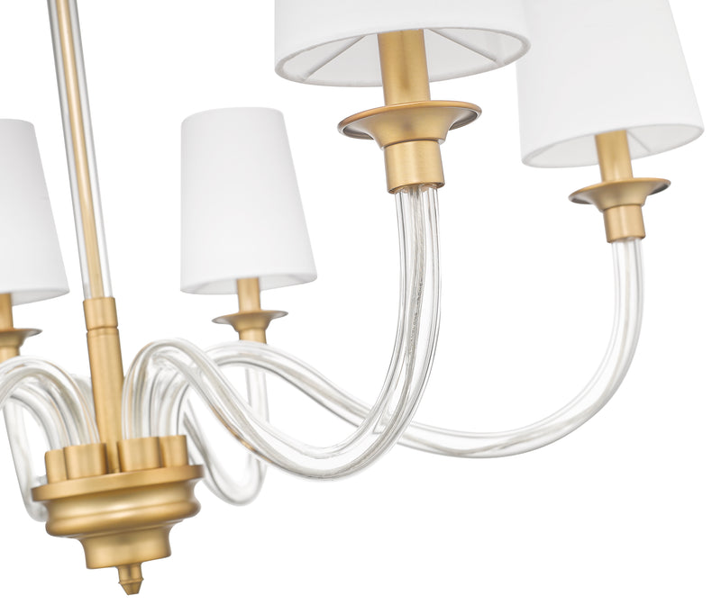 Katerina 6 Light 32" Chandelier in Rubbed Brass