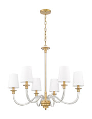 Katerina 6 Light 32" Chandelier in Rubbed Brass