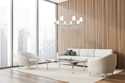 Katerina 8 Light 46" Chandelier in Brushed Nickel in a room setting