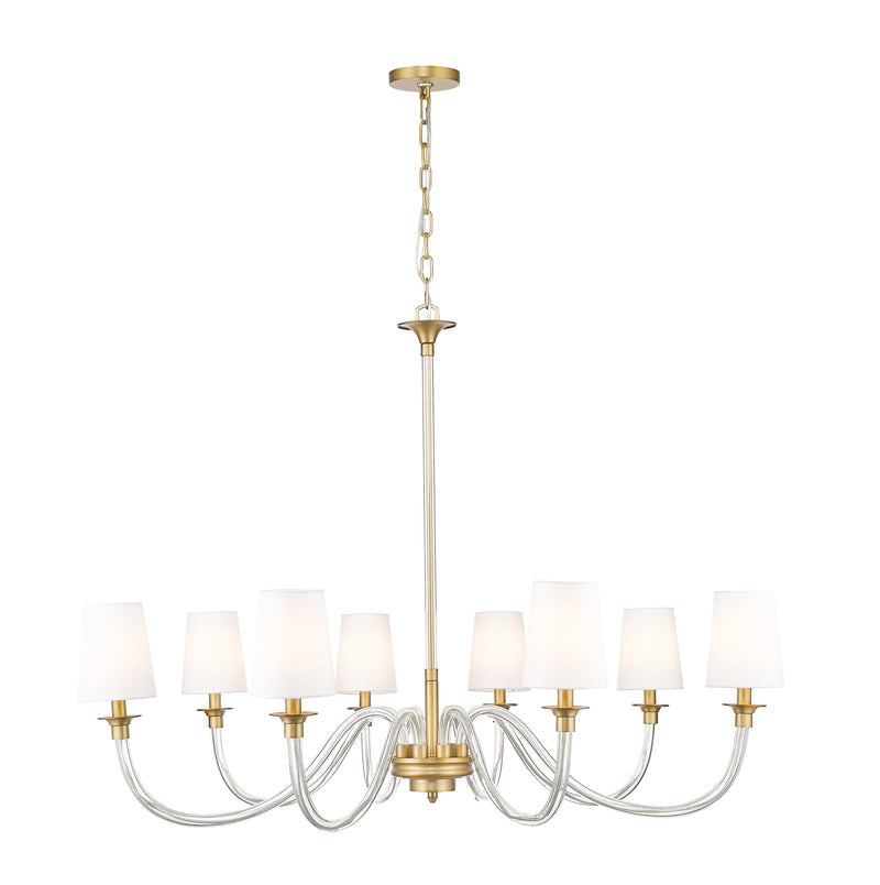 Katerina 8 Light 46" Chandelier in Rubbed Brass