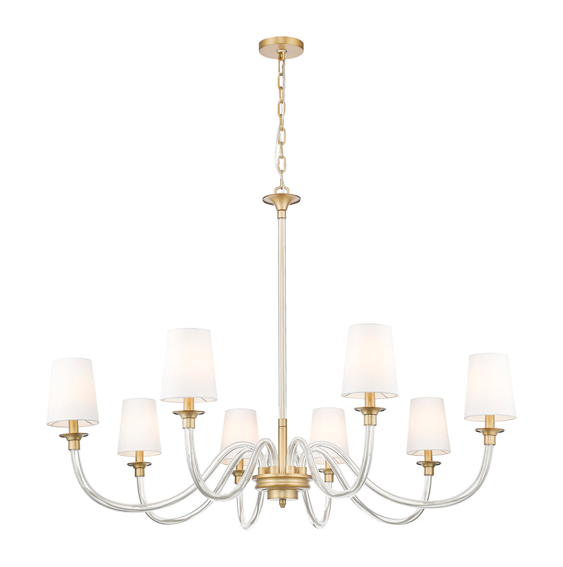 Katerina 8 Light 46" Chandelier in Rubbed Brass