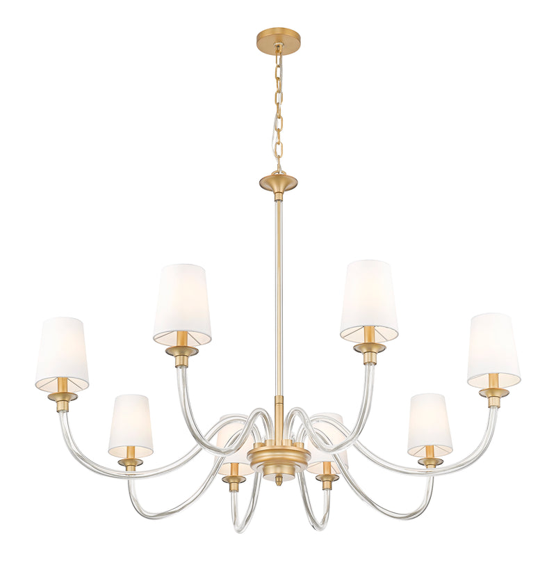 Katerina 8 Light 46" Chandelier in Rubbed Brass