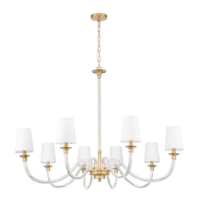Katerina 8 Light 46" Chandelier in Rubbed Brass