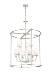 Katerina 9 Light 28" Pendant in Brushed Nickel