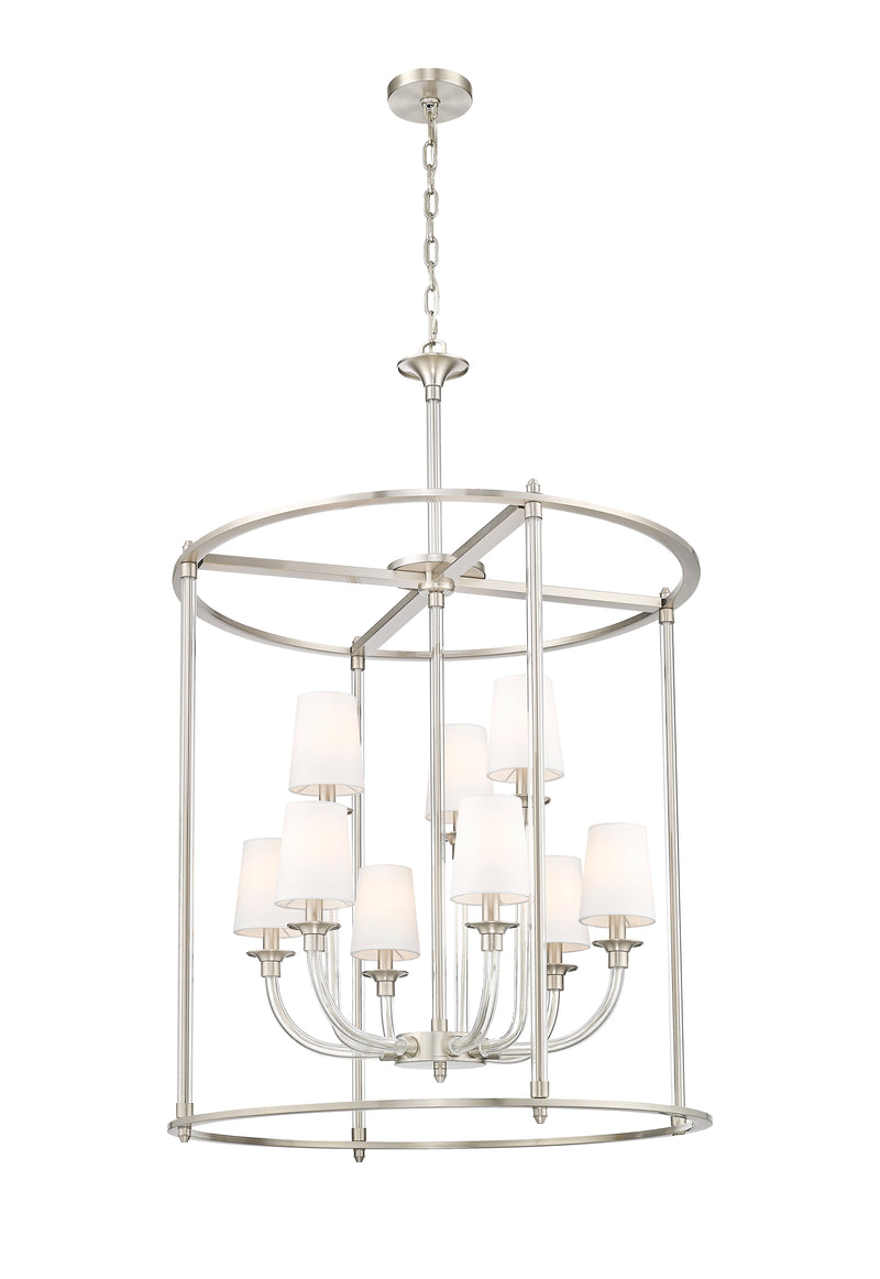 Katerina 9 Light 28" Pendant in Brushed Nickel