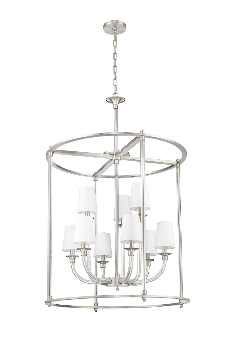 Katerina 9 Light 28" Pendant in Brushed Nickel