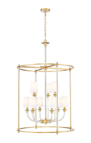 Katerina 9 Light 28" Pendant in Rubbed Brass