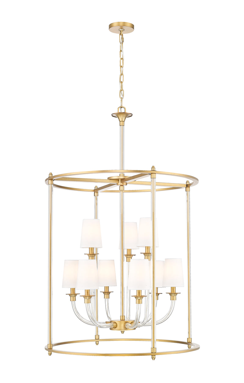 Katerina 9 Light 28" Pendant in Rubbed Brass