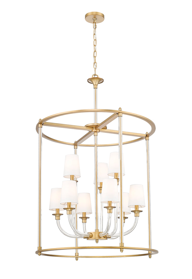 Katerina 9 Light 28" Pendant in Rubbed Brass