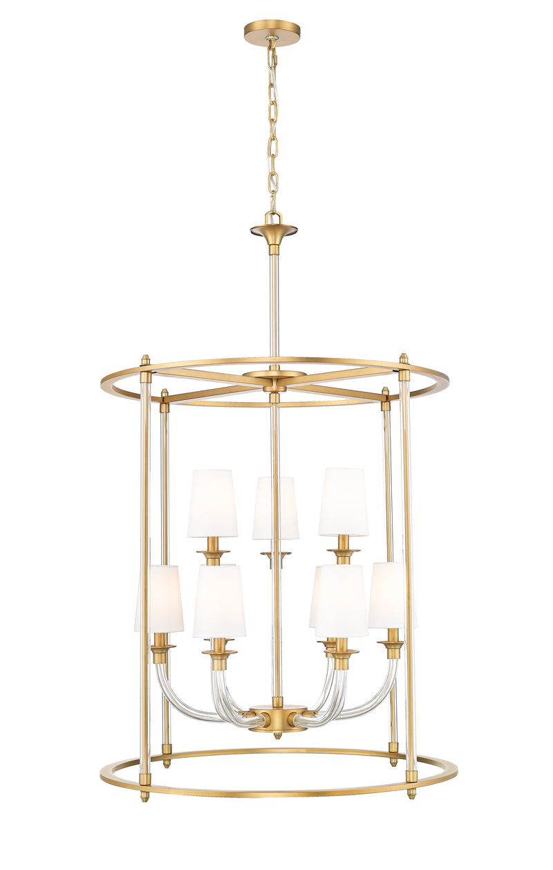 Katerina 9 Light 28" Pendant in Rubbed Brass