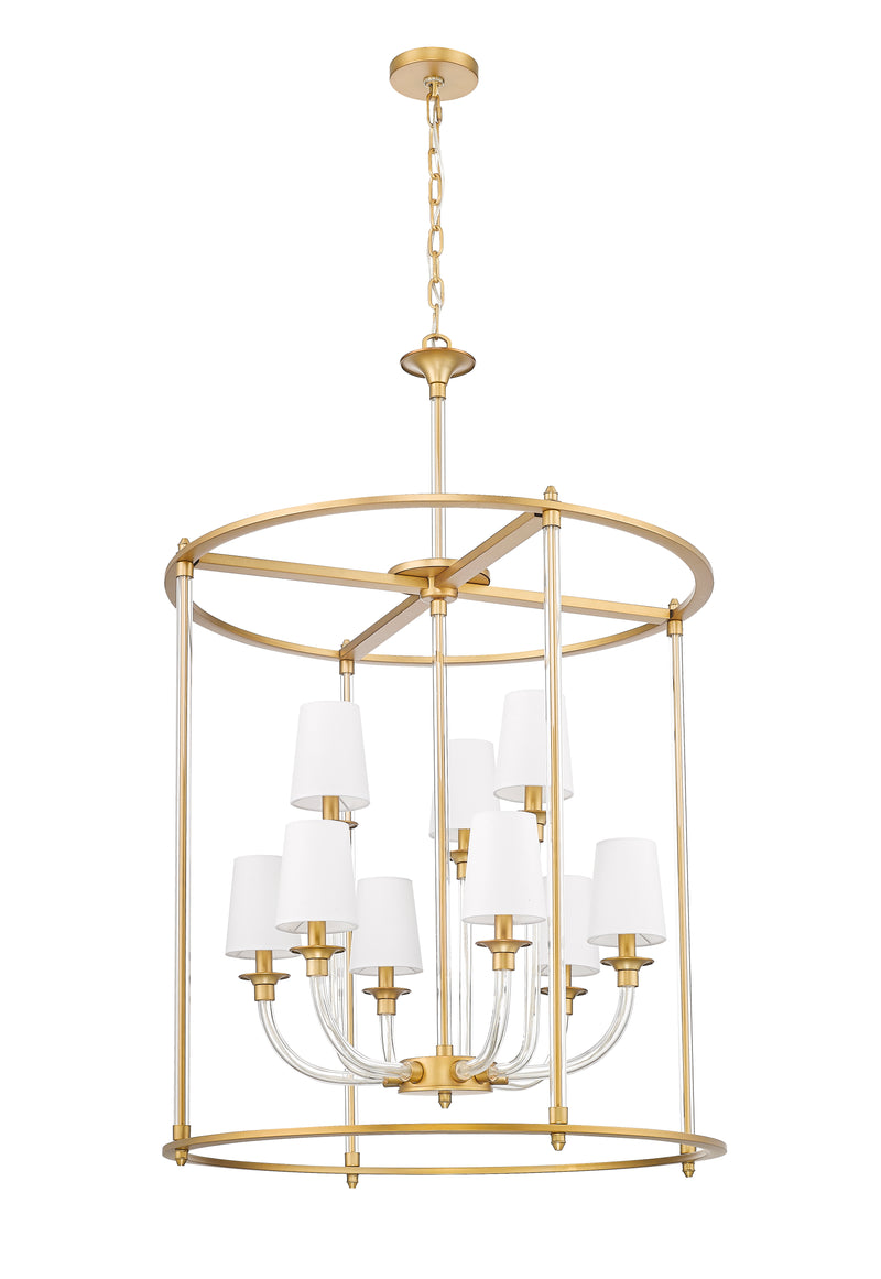 Katerina 9 Light 28" Pendant in Rubbed Brass