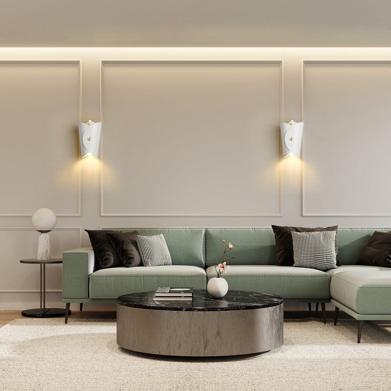 Salone 1 Light 7" Wall Sconce in Matte White in a room setting