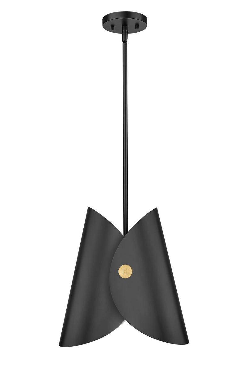 Salone 1 Light 10" Pendant in Matte Black