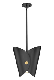 Salone 1 Light 10" Pendant in Matte Black