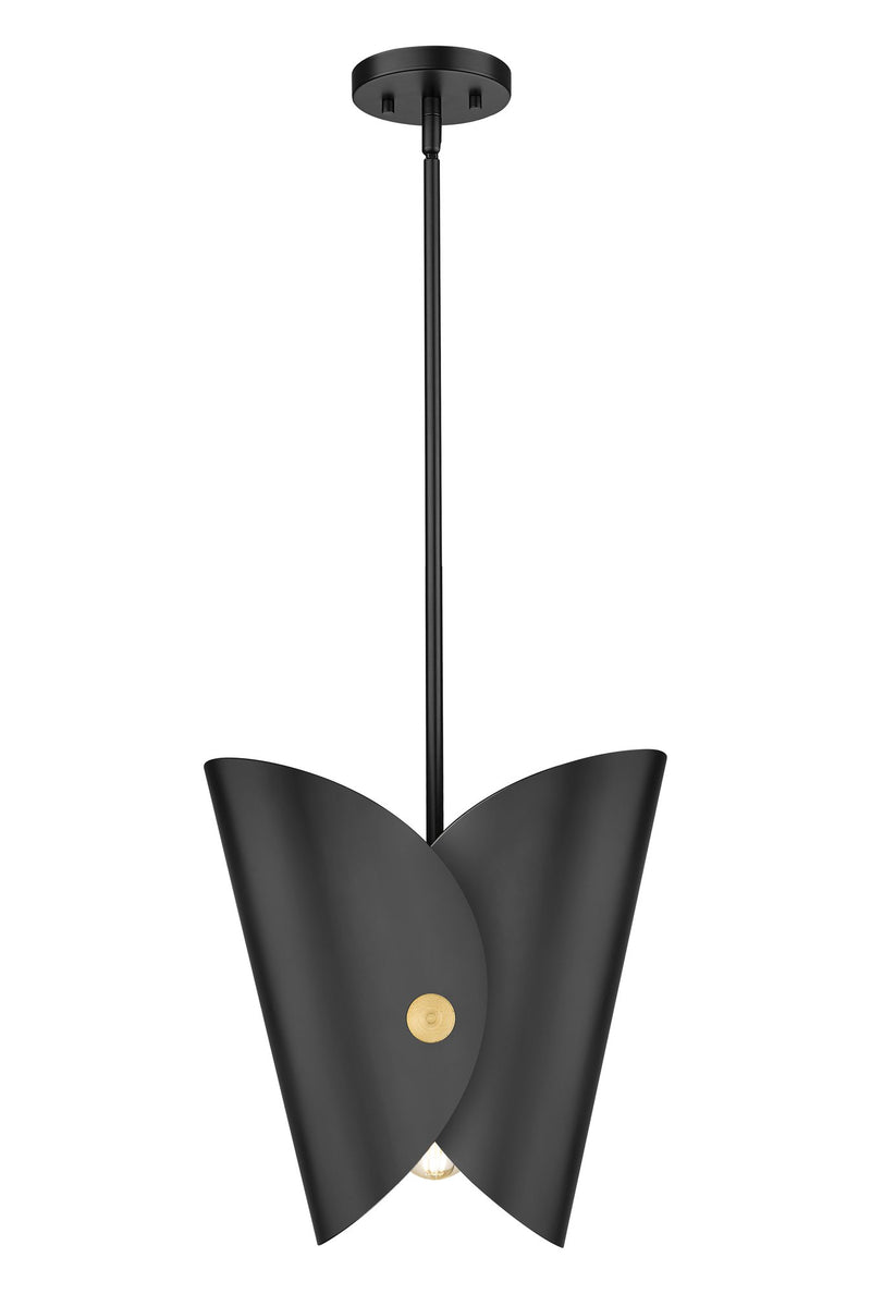 Salone 1 Light 10" Pendant in Matte Black