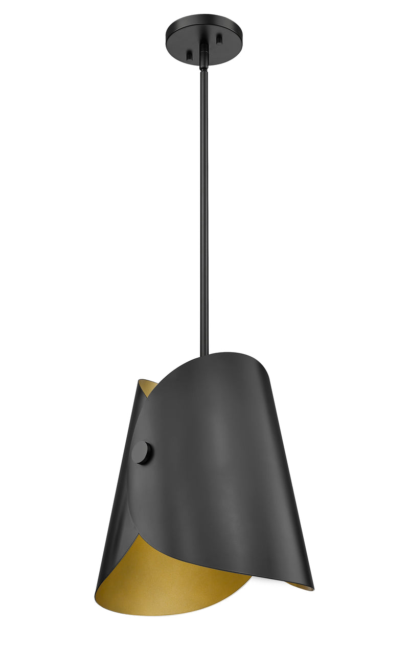 Salone 1 Light 10" Pendant in Matte Black