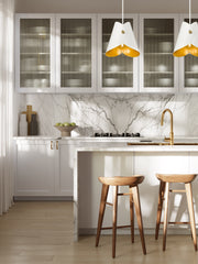 Salone 1 Light 10" Pendant in Matte White in a room setting