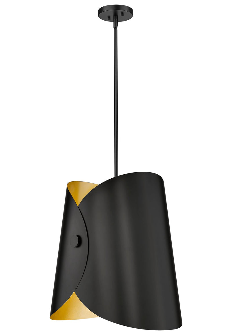 Salone 1 Light 14.25" Pendant in Matte Black
