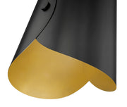 Salone 1 Light 14.25" Pendant in Matte Black