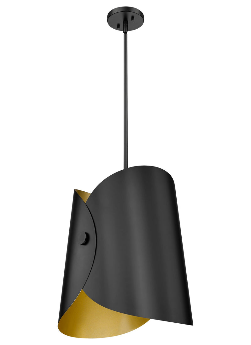 Salone 1 Light 14.25" Pendant in Matte Black