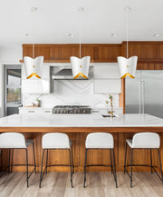 Salone 1 Light 14.25" Pendant in Matte White in a room setting