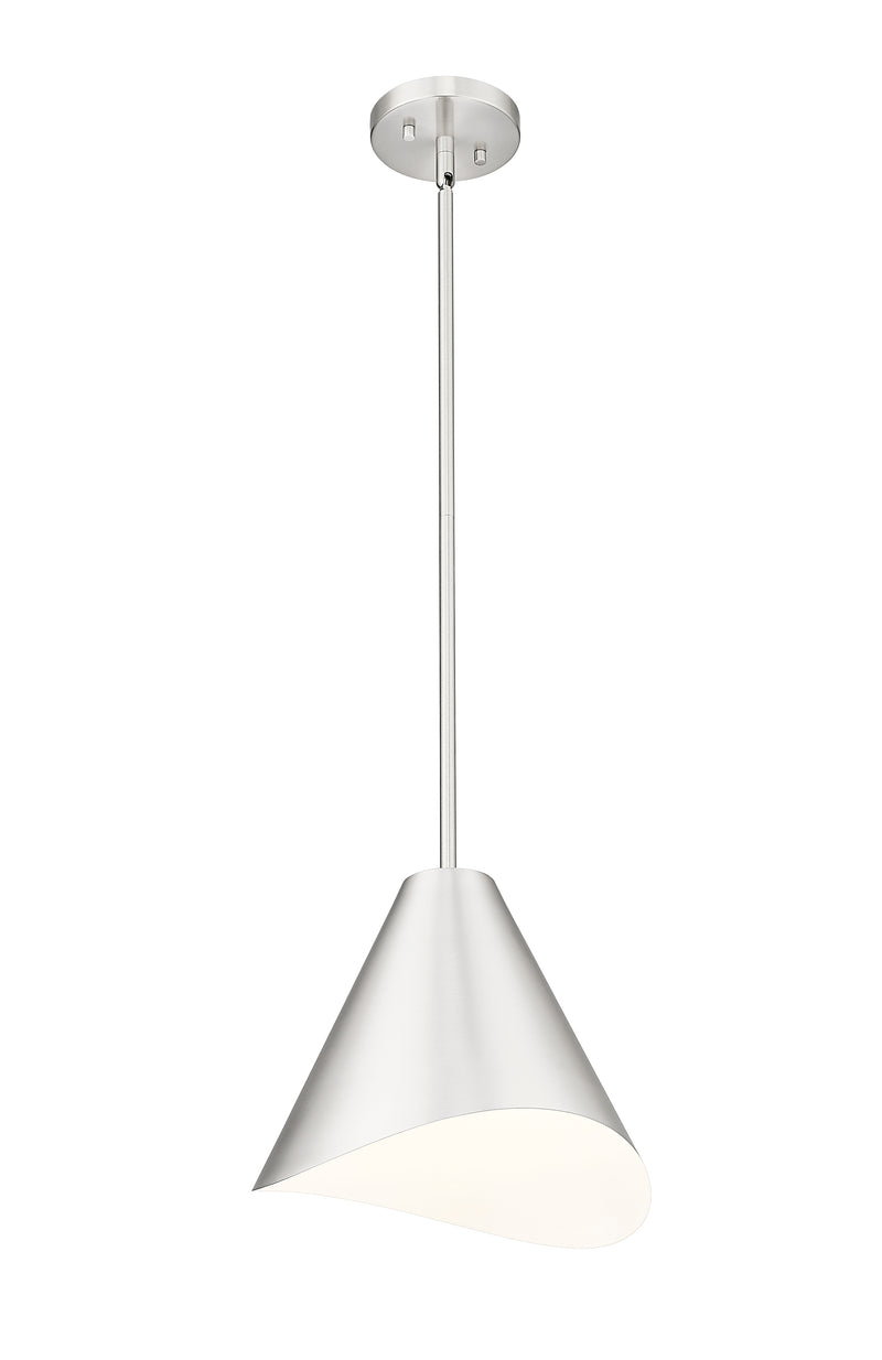 Aria 1 Light 12" Pendant in Brushed Nickel