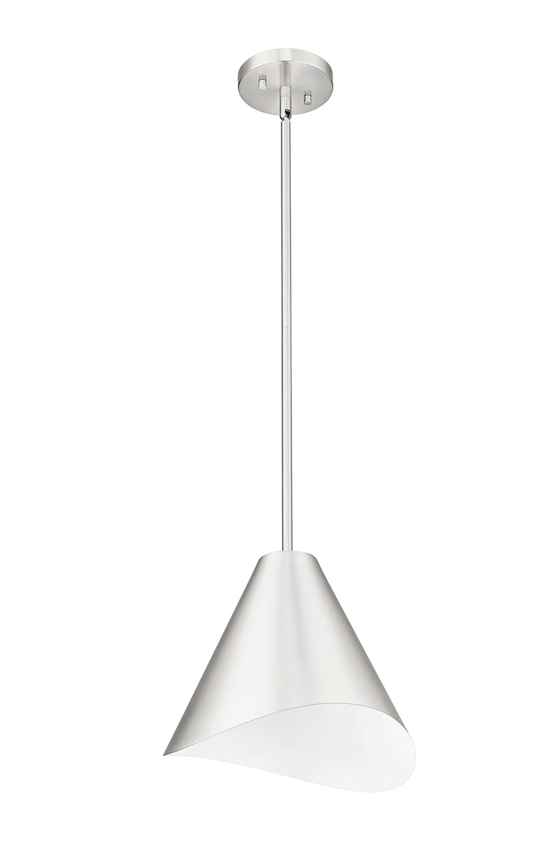 Aria 1 Light 12" Pendant in Brushed Nickel