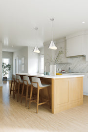 Aria 1 Light 12" Pendant in Brushed Nickel in a room setting