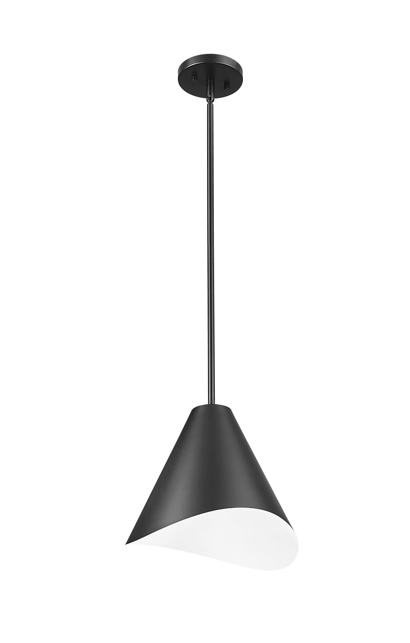 Aria 1 Light 12" Pendant in Matte Black