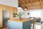 Aria 1 Light 12" Pendant in Matte Black in a room setting