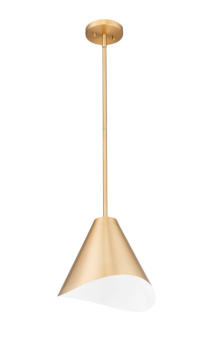 Aria 1 Light 12" Pendant in Modern Gold