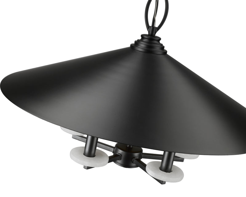 Rialto 5 Light 22" Pendant in Matte Black