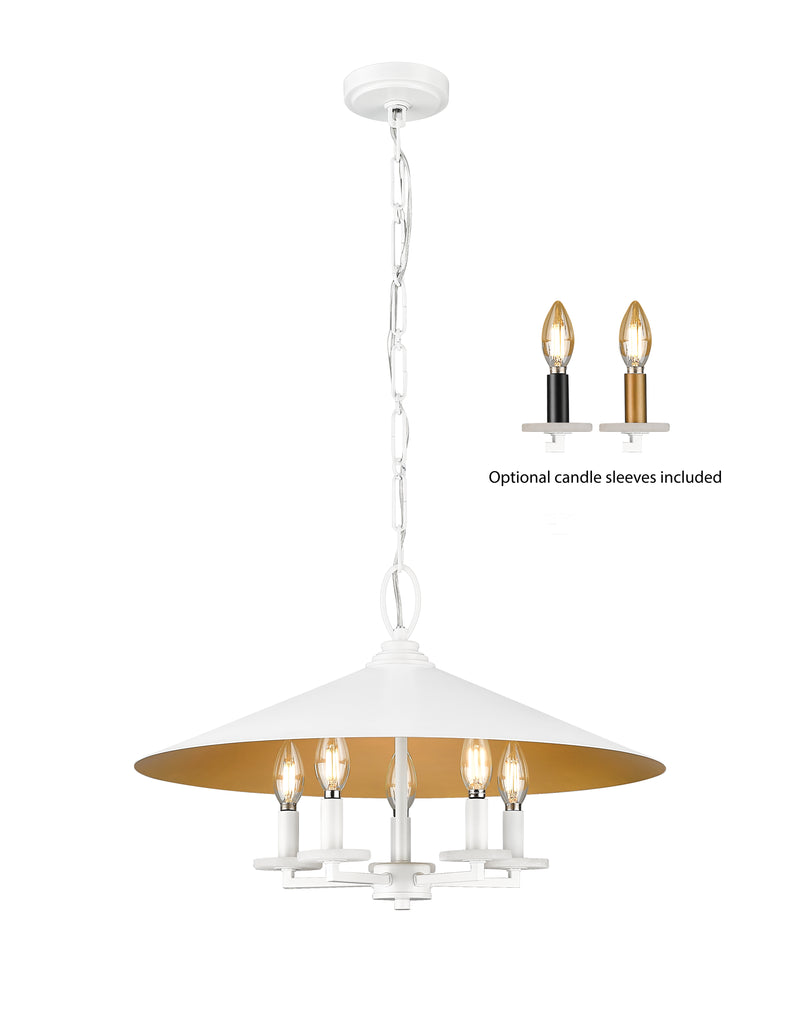 Rialto 5 Light 22" Pendant in Matte White