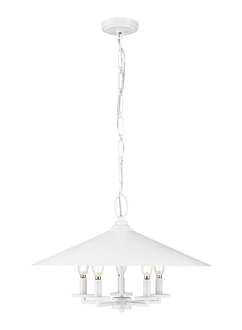 Rialto 5 Light 22" Pendant in Matte White