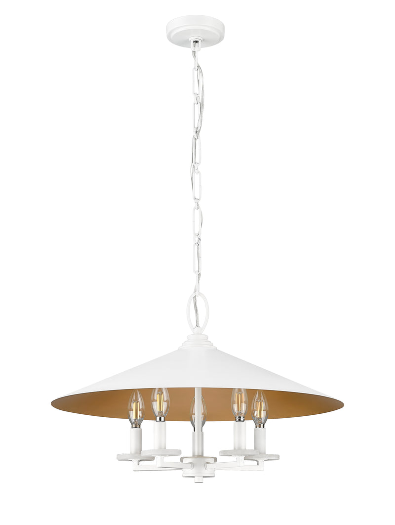 Rialto 5 Light 22" Pendant in Matte White