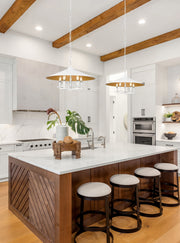 Rialto 5 Light 22" Pendant in Matte White in a room setting