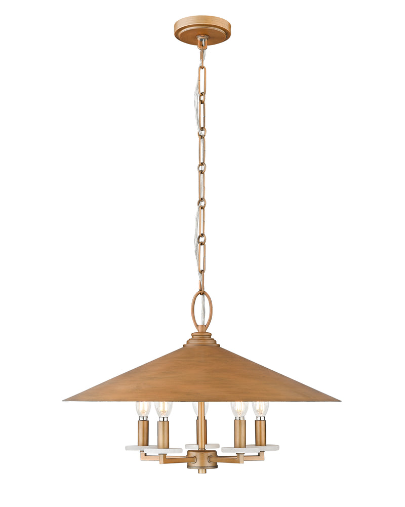 Rialto 5 Light 22" Pendant in Signature Gold