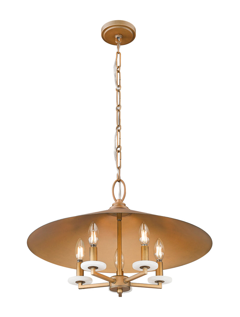 Rialto 5 Light 22" Pendant in Signature Gold