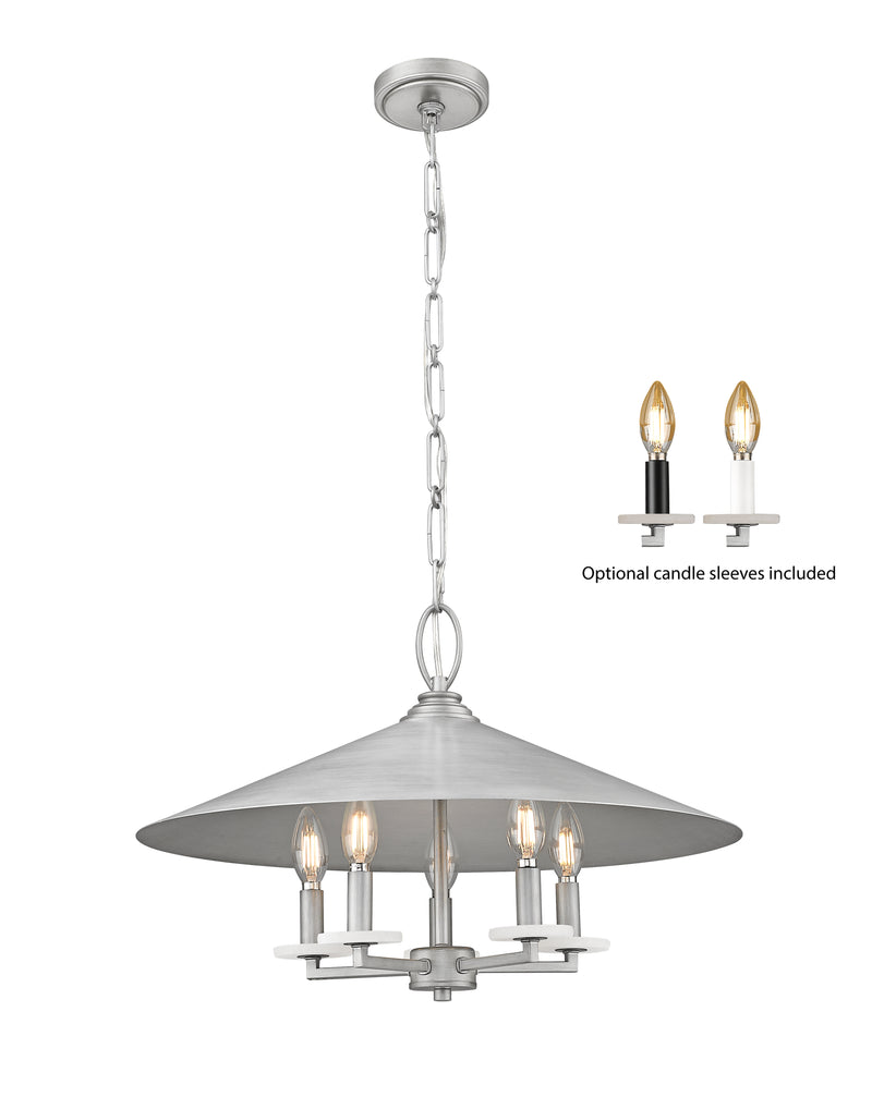 Rialto 5 Light 22" Pendant in Signature Pewter