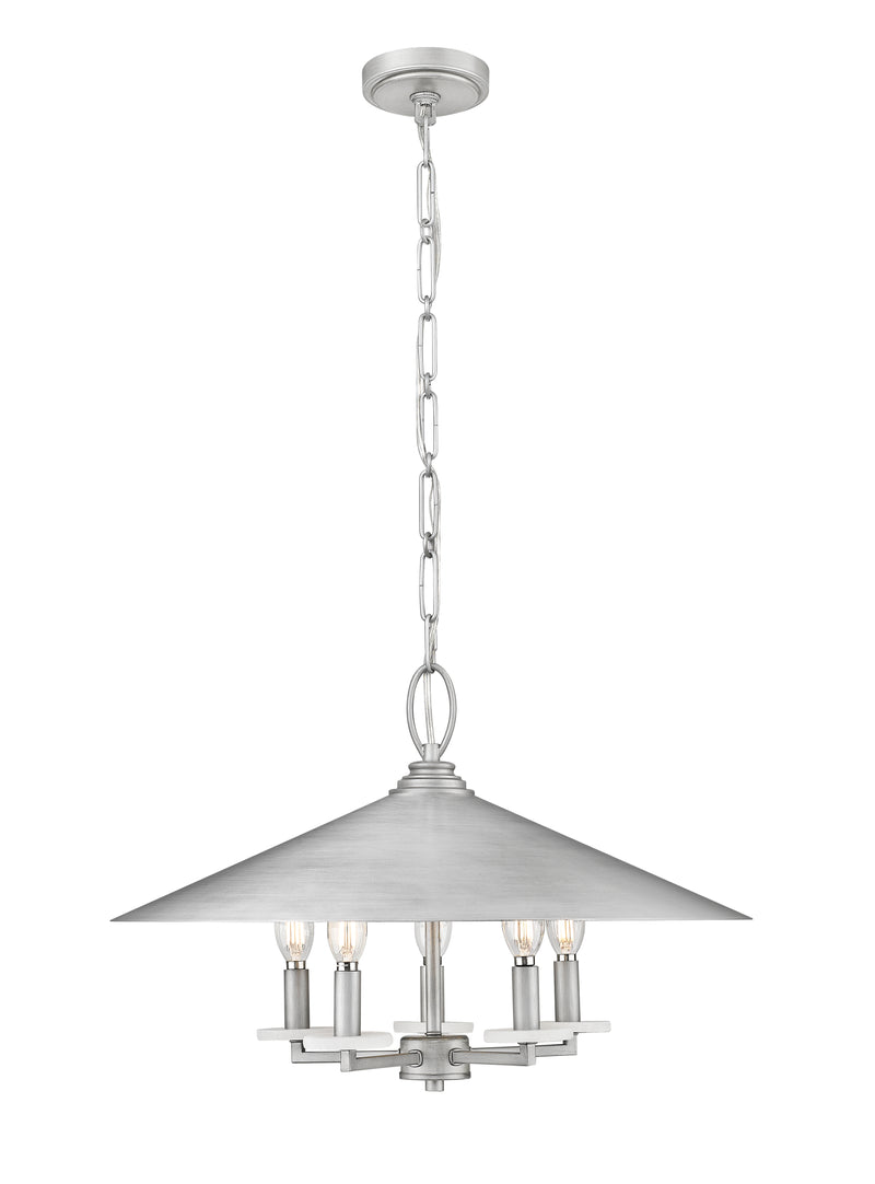 Rialto 5 Light 22" Pendant in Signature Pewter