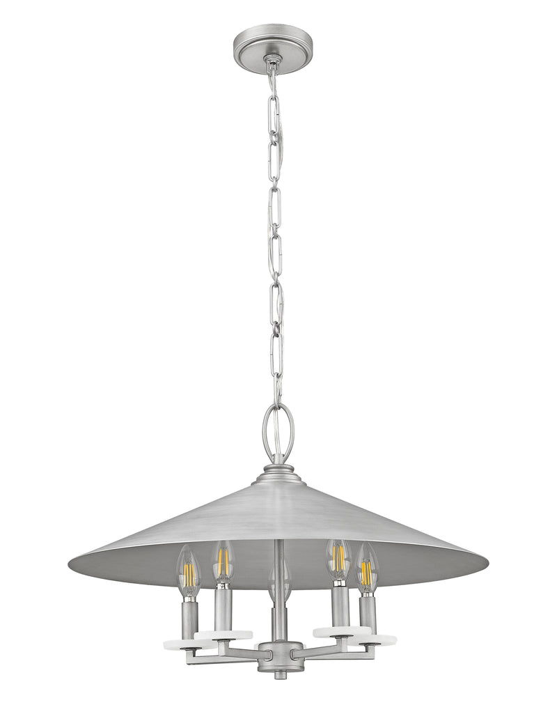 Rialto 5 Light 22" Pendant in Signature Pewter
