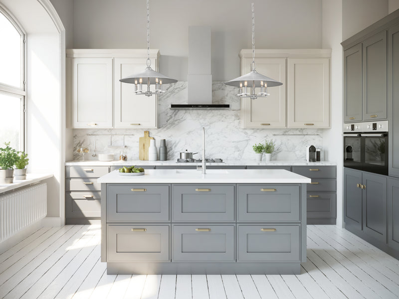 Rialto 5 Light 22" Pendant in Signature Pewter in a room setting