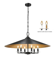 Rialto 6 Light 32" Pendant in Matte Black
