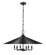 Rialto 6 Light 32" Pendant in Matte Black