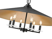 Rialto 6 Light 32" Pendant in Matte Black